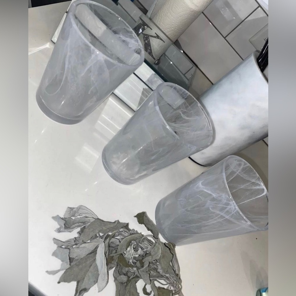 Nordstrom Fortessa Swirl Highball Glasses - White